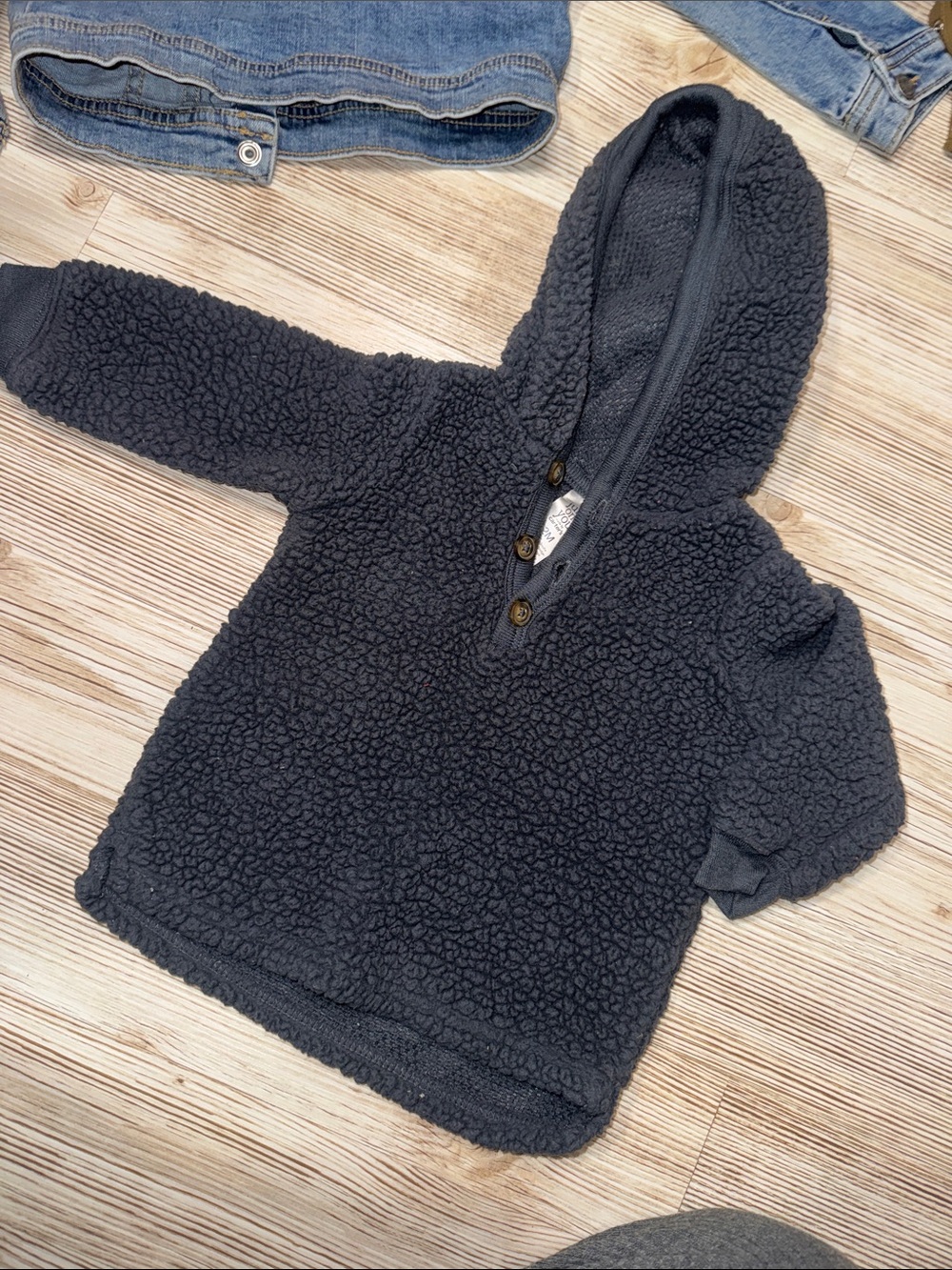 Carter's Charcoal Sherpa Hooded Pullover